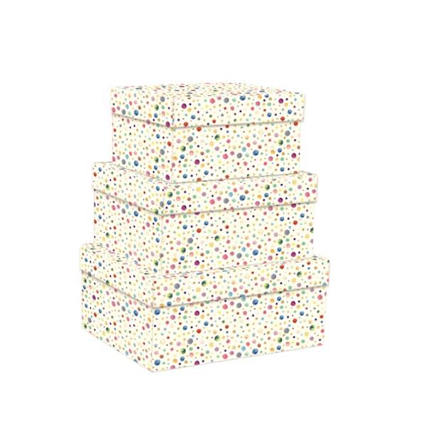 Pudełka zestaw Duży RAINBOW DOTS