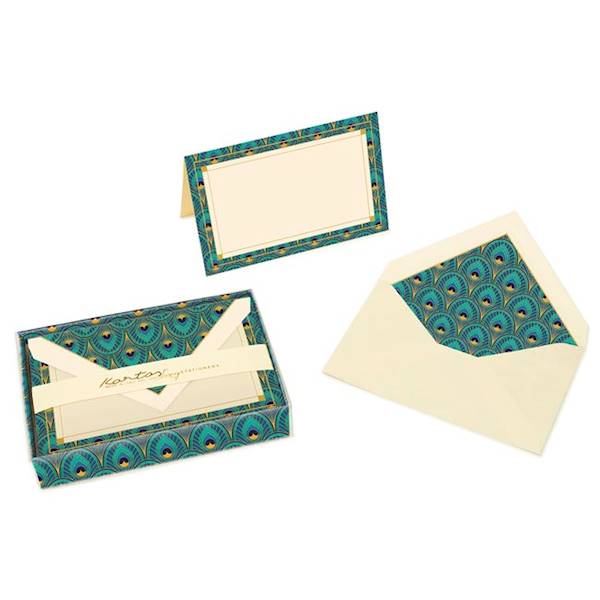 Karnert rozkł.+ koperta  9x14 ART DECO PEACOCK BOX