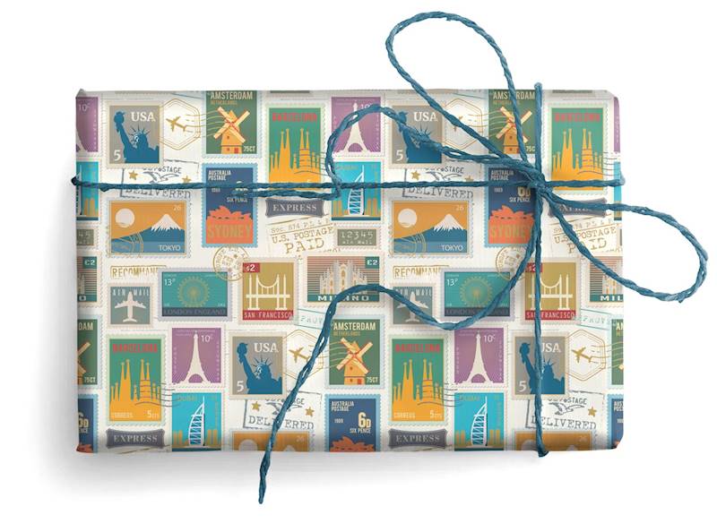 Papier ozd.A CITY STAMPS złocony