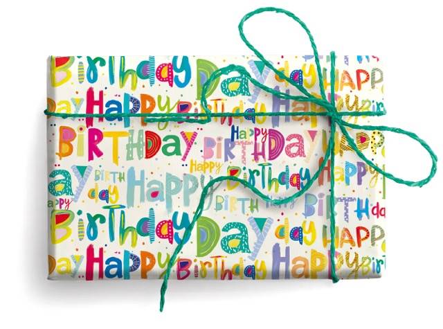Papier ozd.A TESTO COMPLEANNO złocony