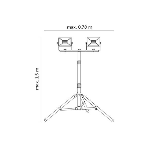 NAŚWIETLACZ LED TIGRA S 2*30W 4000K IP65 KOBI NA STATYWIE