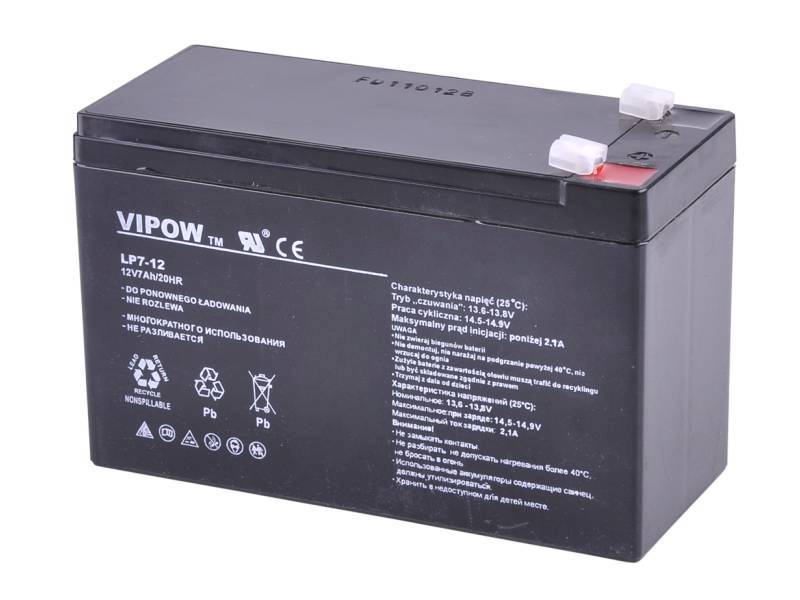 12V  7Ah AKUMULATOR żelowy ( konektor 4,8mm )
