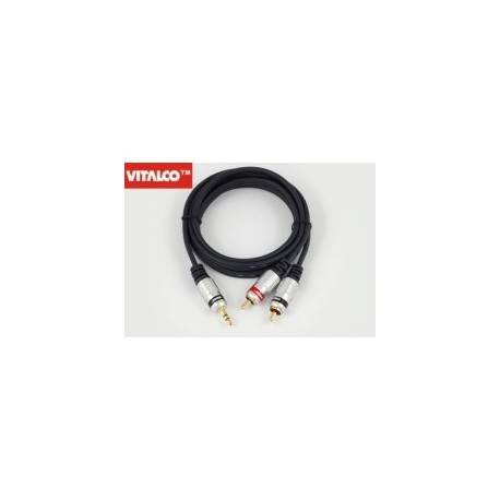 1,5m wtyk jack 3,5 / 2 x RCA Hi-Fi  przyłącze