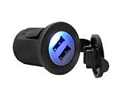 5V/2x2,1A 12/24V 2xUSB ładowarka, LED, do zabudowy