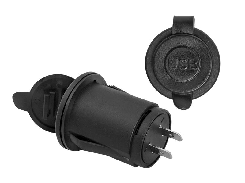 5V/2x2,1A 12/24V 2xUSB ładowarka, LED, do zabudowy