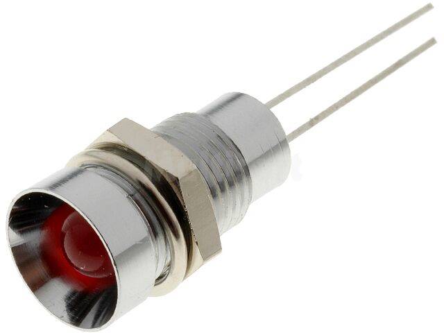 8mm Korpus kontrolka 12V LED 8mm,chrom,wklęsła