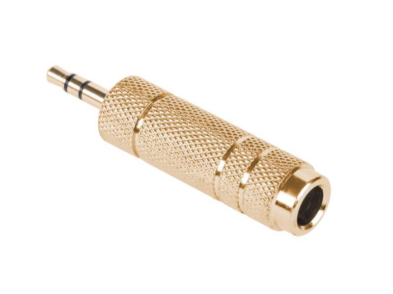 gniazdo jack 6,3 / wtyk jack 3,5 stereo gold metal