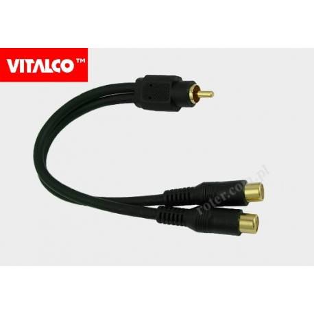 wtyk RCA / 2x gniazdo RCA adapter na przewód