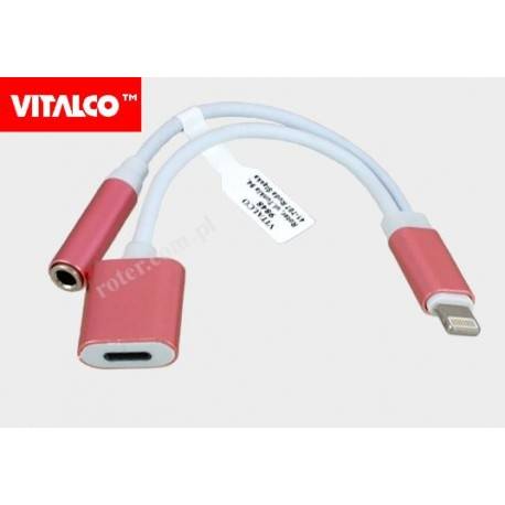 Adapter wtyk Iphone / gniazdo jack 3,5 + gniazdo