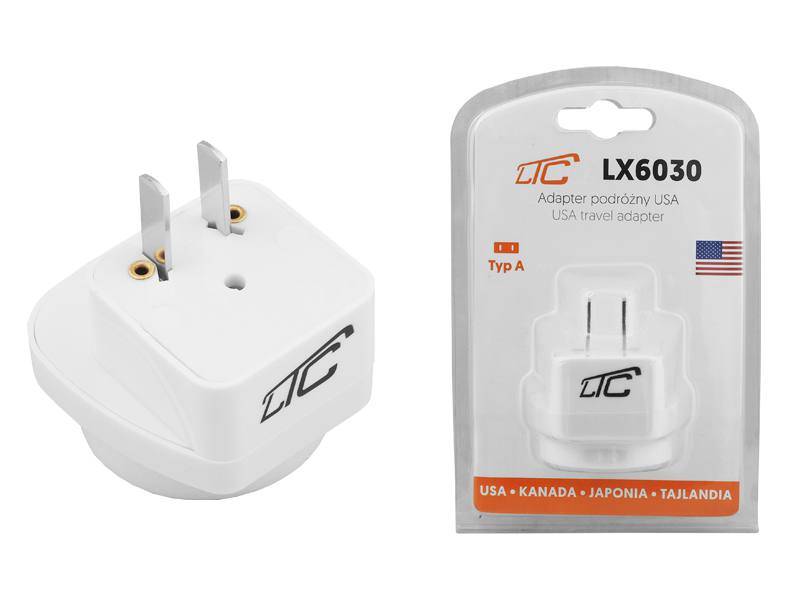 Adapter podróżny gniazdo uniwersalne  / wtyk  USA