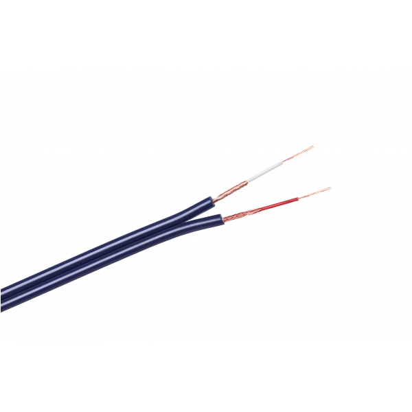 2 x przewód w ekranie 4 mm niebieski (audio x2 ) 