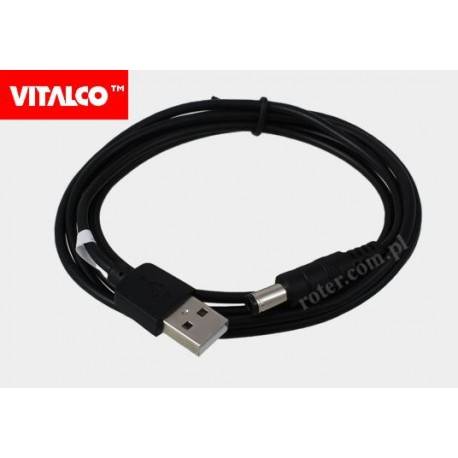 2,1/5,5 wtyk - USB wtyk  1,0m  VITALCO