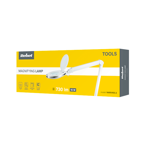 LAMPA NAR0465-2 10W 6500K lampa z lupą Rebel