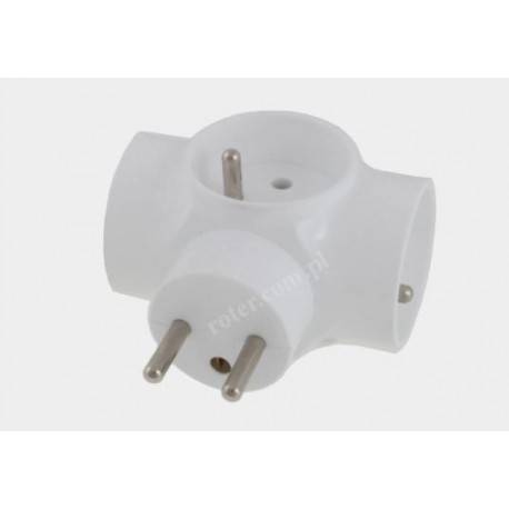 Rozgałęźnik elektr. 3 gniazda (16A)  z uziemieniem