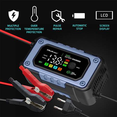 Qoltec ładowarka 12V 7A AGM LIFEPO4 ŻEL