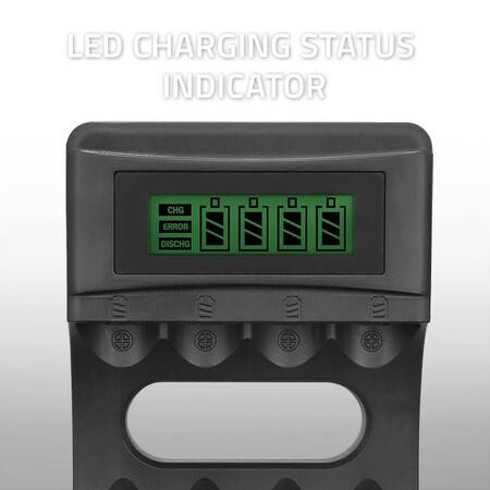 Qoltec Ładowarka  Ni-MH  AAA/ AA  LCD, kabel USB