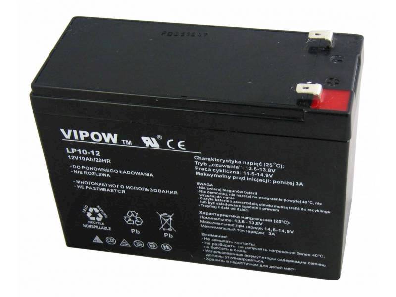 12V 10Ah VIPOW AKUMULATOR ŻELOWY 