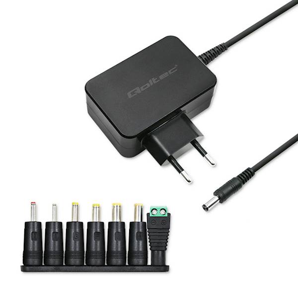  12V / 2.5A  30W 7 wtyk. uniwersalny Qoltec