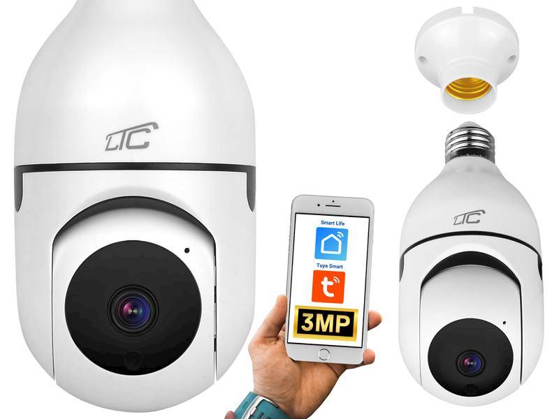  KAMERA OBROTOWA ŻARÓWKA LTC GN.E27 230V WIFI IP