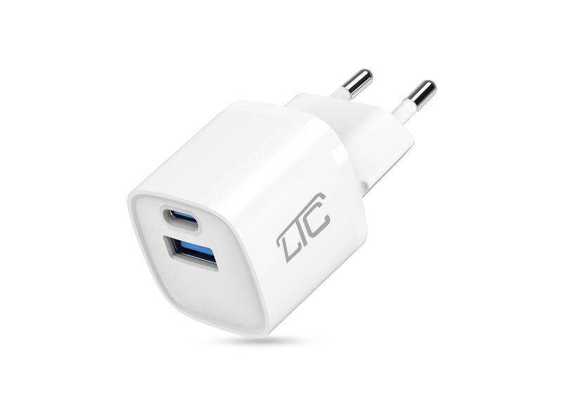 30W GaN USB-C PD + USB 3A LTC ładowarka sieciowa