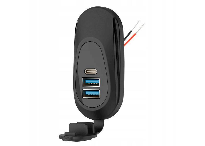 USB A QC 4,2A + USB C PD 2,1A 12/24V do zabudowy