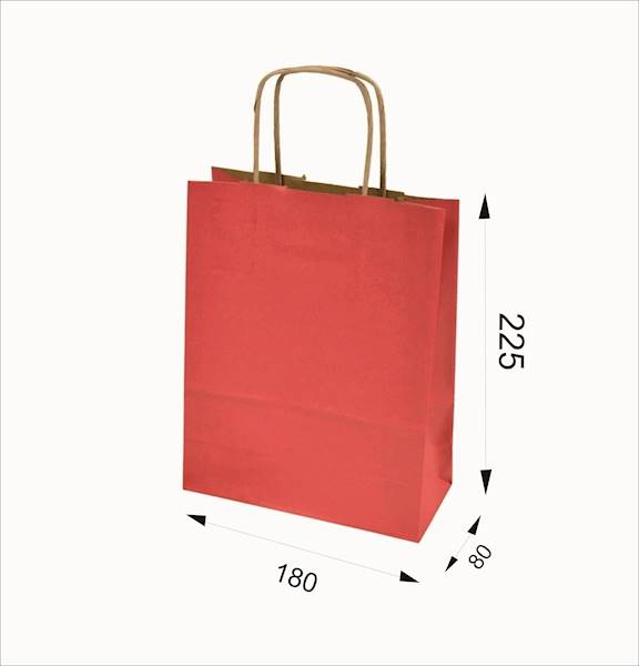 180x80x225 CZERWONA torba papierowa