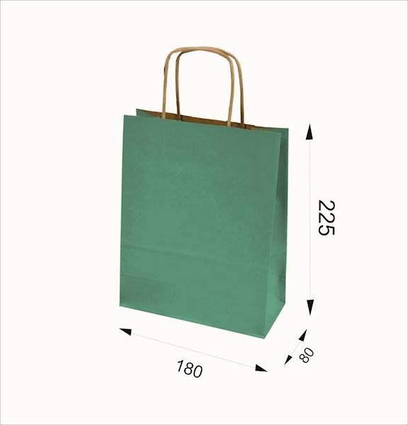 180x80x225 ZIELONA CIEMNA torba papierowa