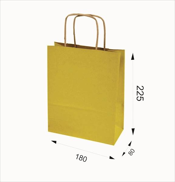 180x80x225 ŻÓŁTA torba papierowa