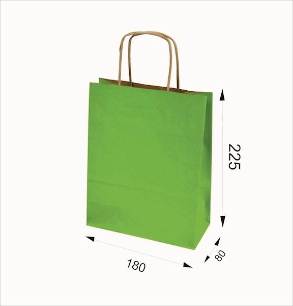180x80x225 ZIELONA JASNA torba papierowa