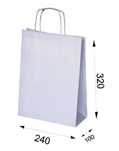 240x100x320 BIAŁA torba papierowa