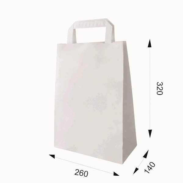 260x140x320 BIAŁA UP torba papierowa