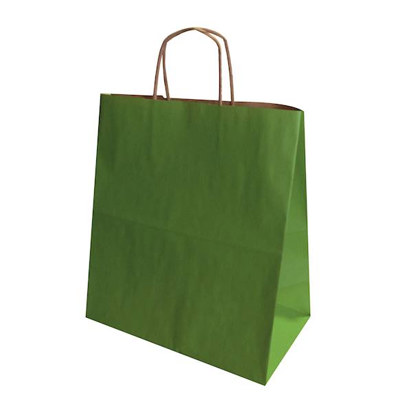 305x170x340 ZIELONA JASNA torba papierowa