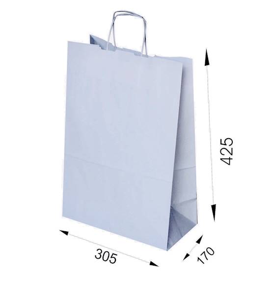305x170x425 BIAŁA torba papierowa