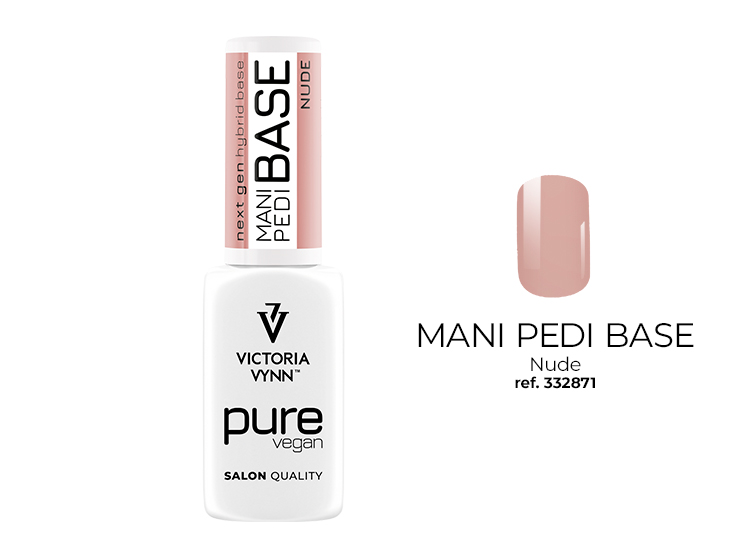 PURE VEGAN Mani Pedi BASE Nude, 8ml Baza hybrydowa