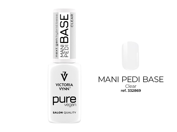 PURE VEGAN Mani Pedi BASE Clear, 8ml Baza hybrydowa