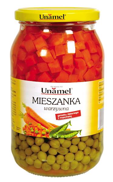 Unamel Mieszanka  Warzywna Groszek z Marchwią 820g