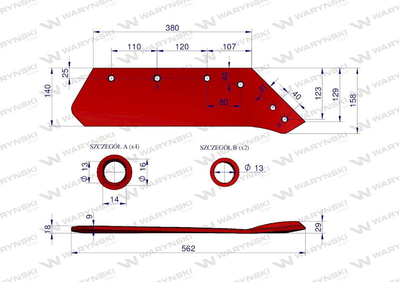 Eurolemiesz prawy 16'' WARYŃSKI 