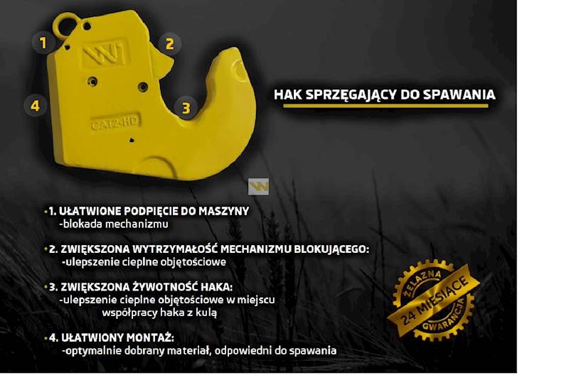 Hak sprzęgający - końcówka do spawania 