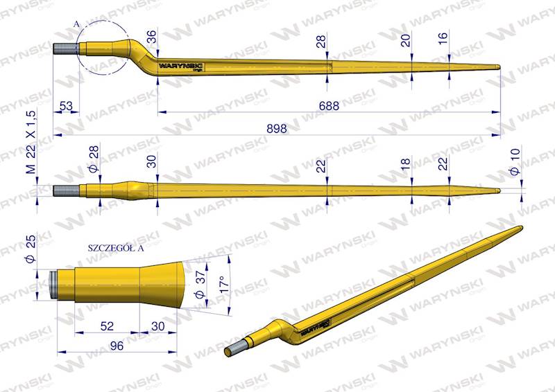 Ząb ładowacza uni. Z L-880 WARYŃSKI 