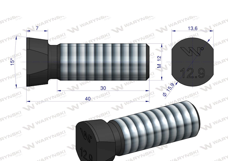 Śruba płużna 12X40
