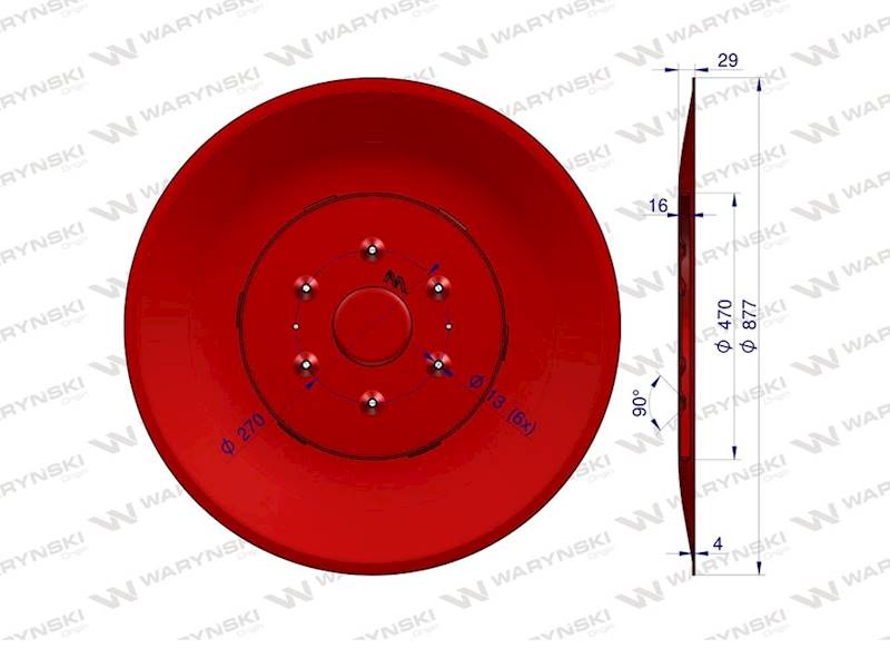 Talerz ślizgowy Kosiarka rotacyjna 1,85 m gr. 4 mm Waryński