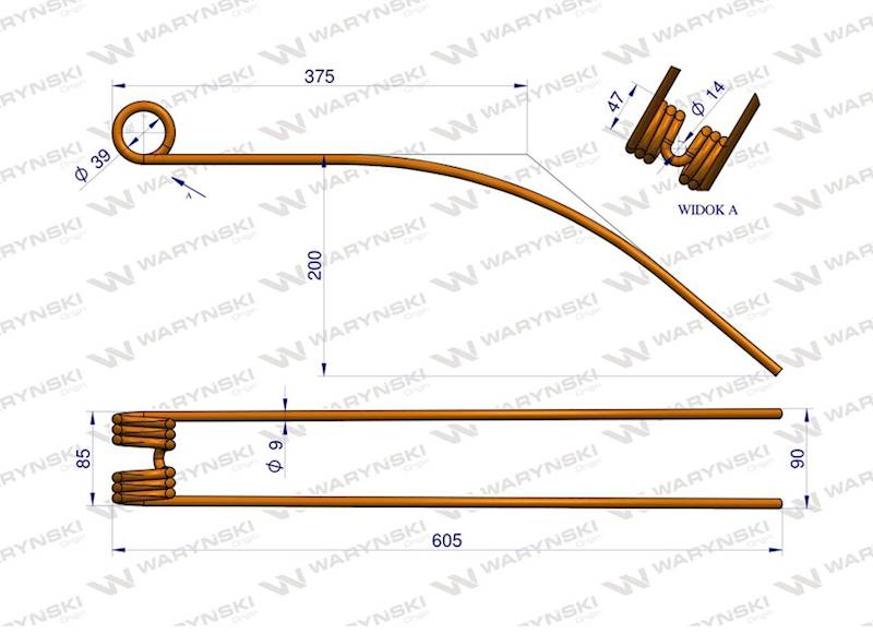 Palec zgrabiarka zastosowanie Niemeyer WARYŃSKI W-600014