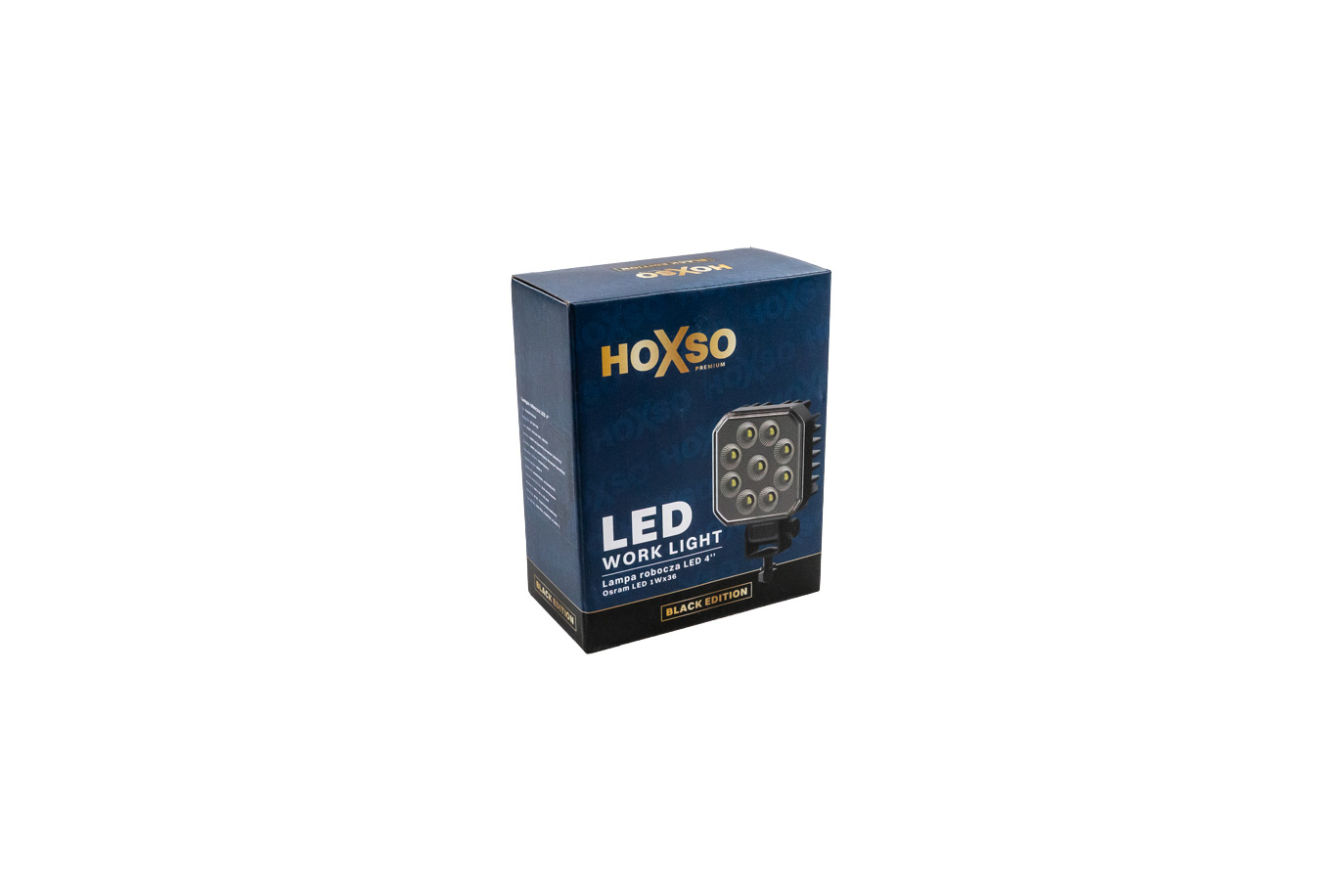 Lampa robocza BLACK kwadratowa  OSRAM 4'' ECE R10 HOXSO 