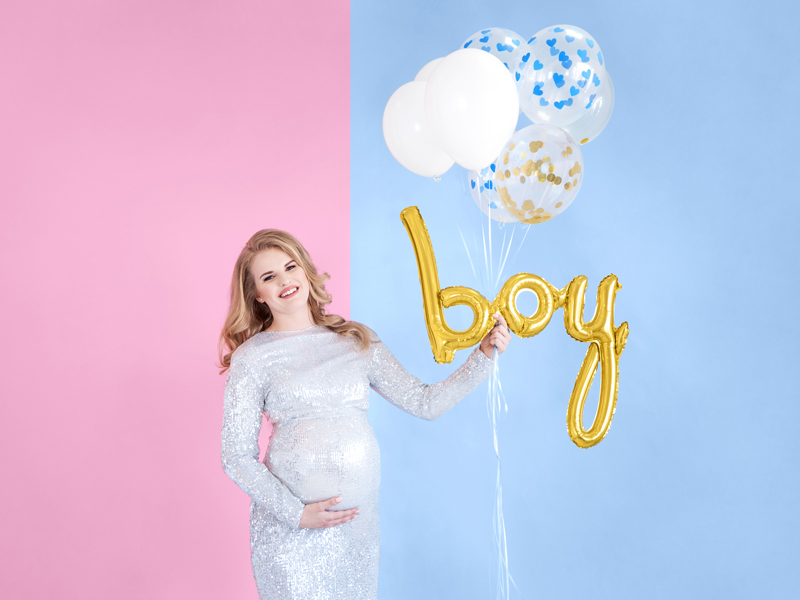 Balony 30 cm crystal w błękitne serduszka 1szt