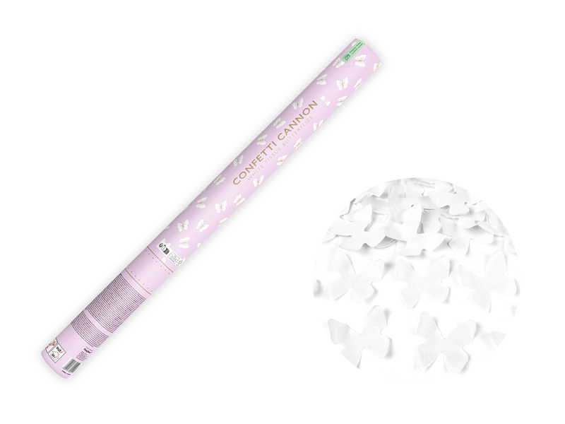 Tuba strzelająca białymi motylkami 60cm 