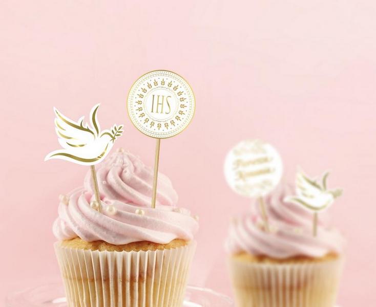 Pikery biało złote IHS 6 szt 