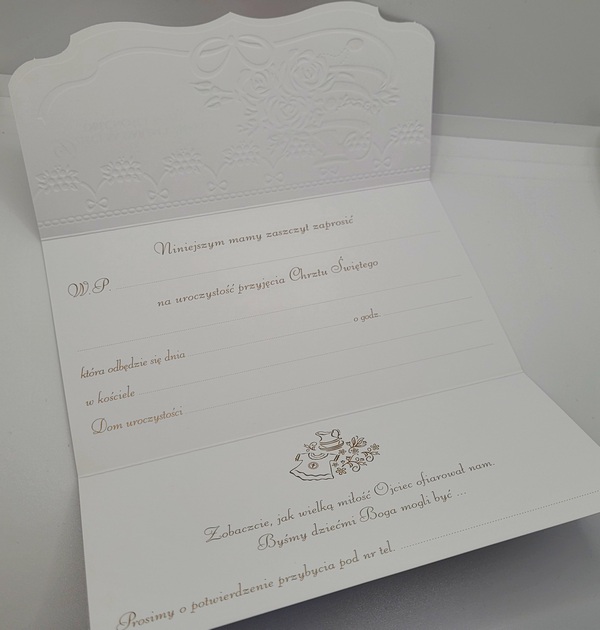 Zaproszenie na Chrzest Święty (róż)