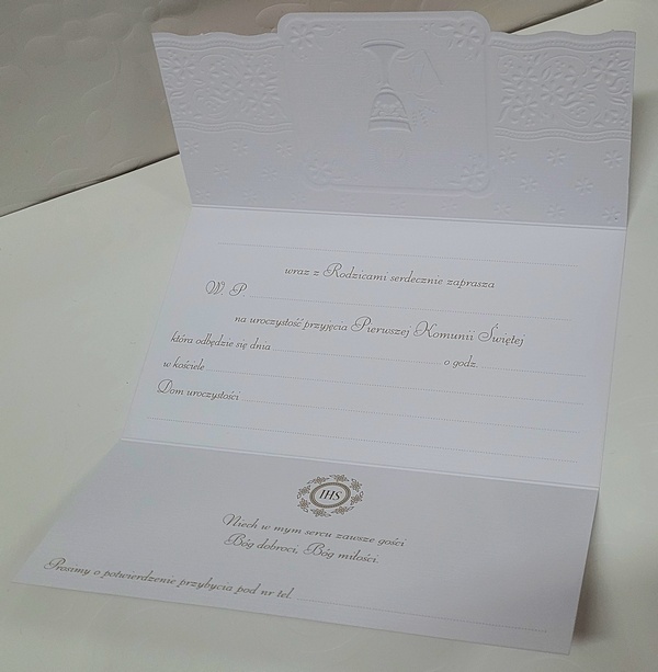 Zaproszenie dla Ojca Chrzestnego na I Komunię Świętą