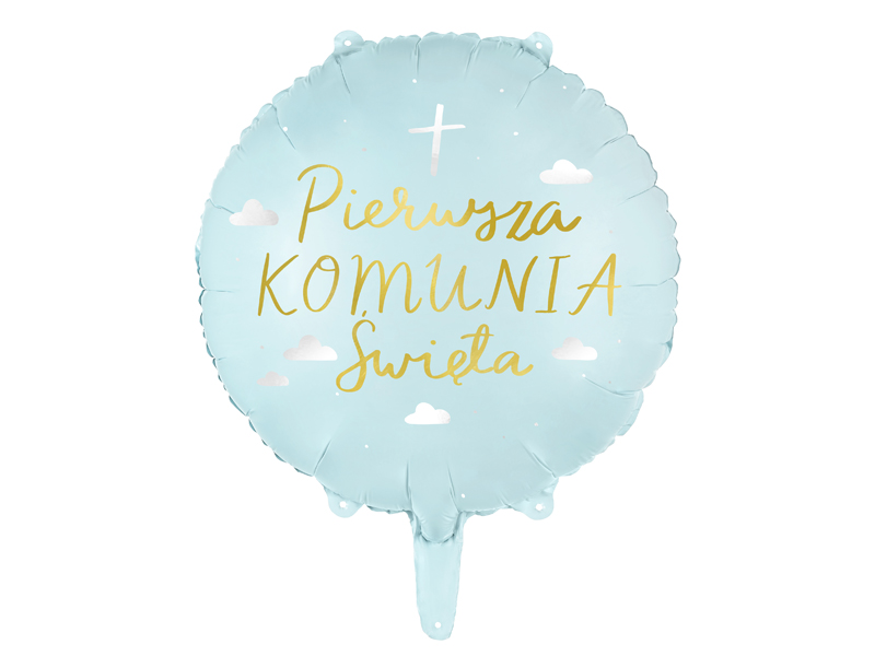 Balon foliowy okrągły Komunia Święta 45 cm