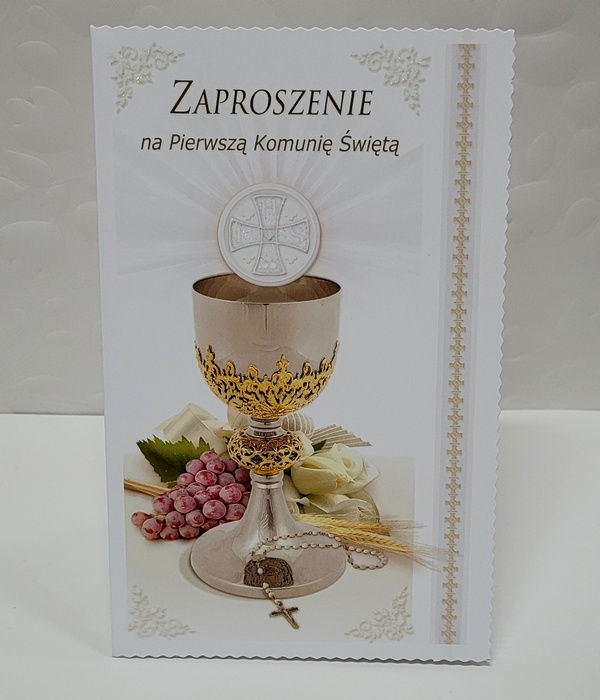 Zaproszenie Na I Komunię świętą Srebrny Kielich 